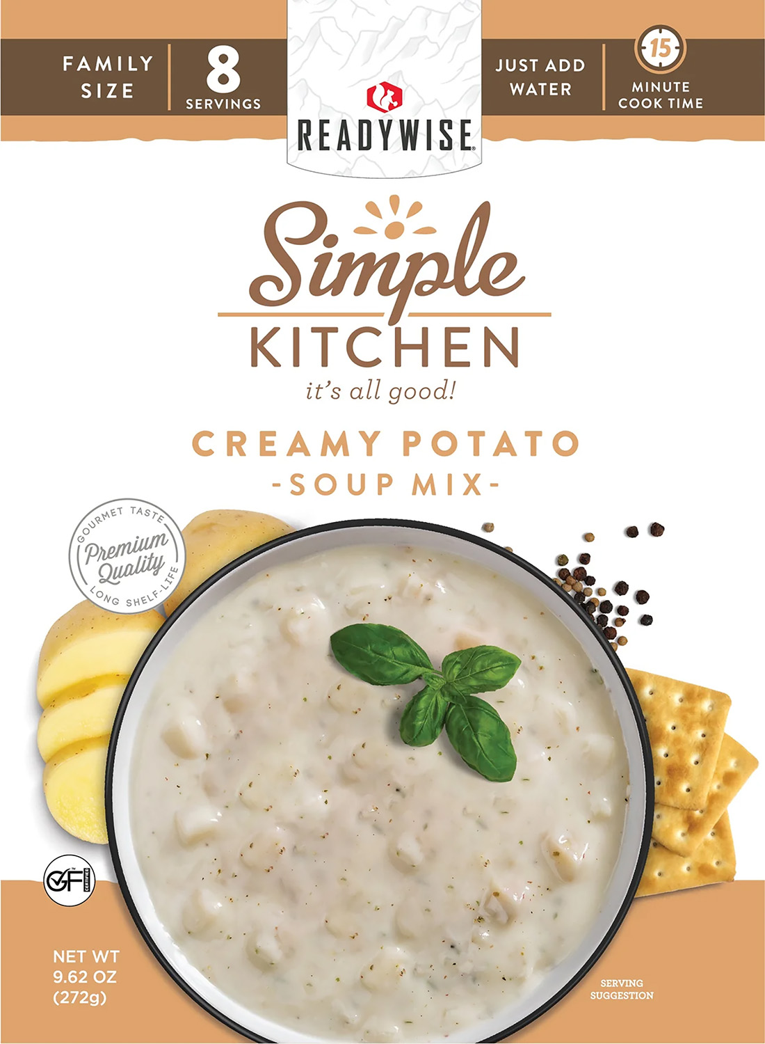ReadyWise Creamy Potato Soup Mix package design
