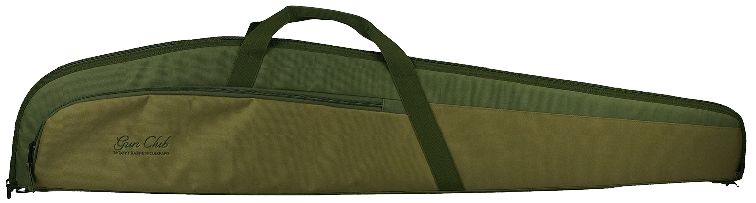 Green soft rifle case with zipper and handles