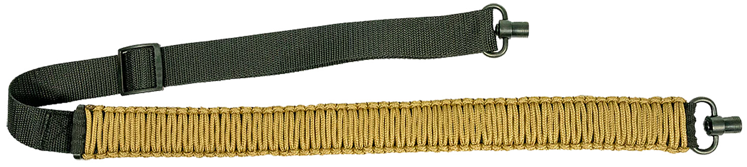 Adjustable paracord rifle sling with metal loops