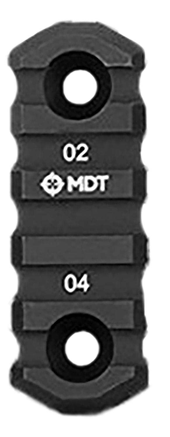 Black MDT mounting rail with dual holes