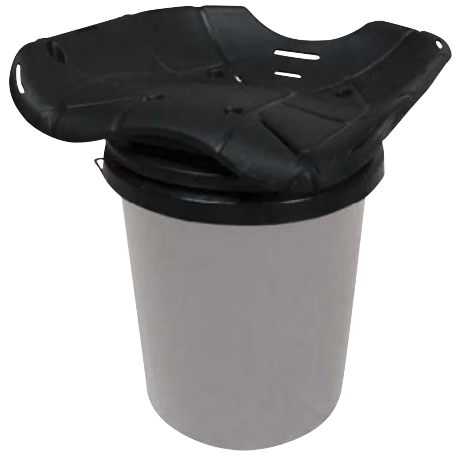 Outdoor cigarette butt receptacle with funnel lid