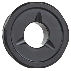 Black circular weight plate with center hole