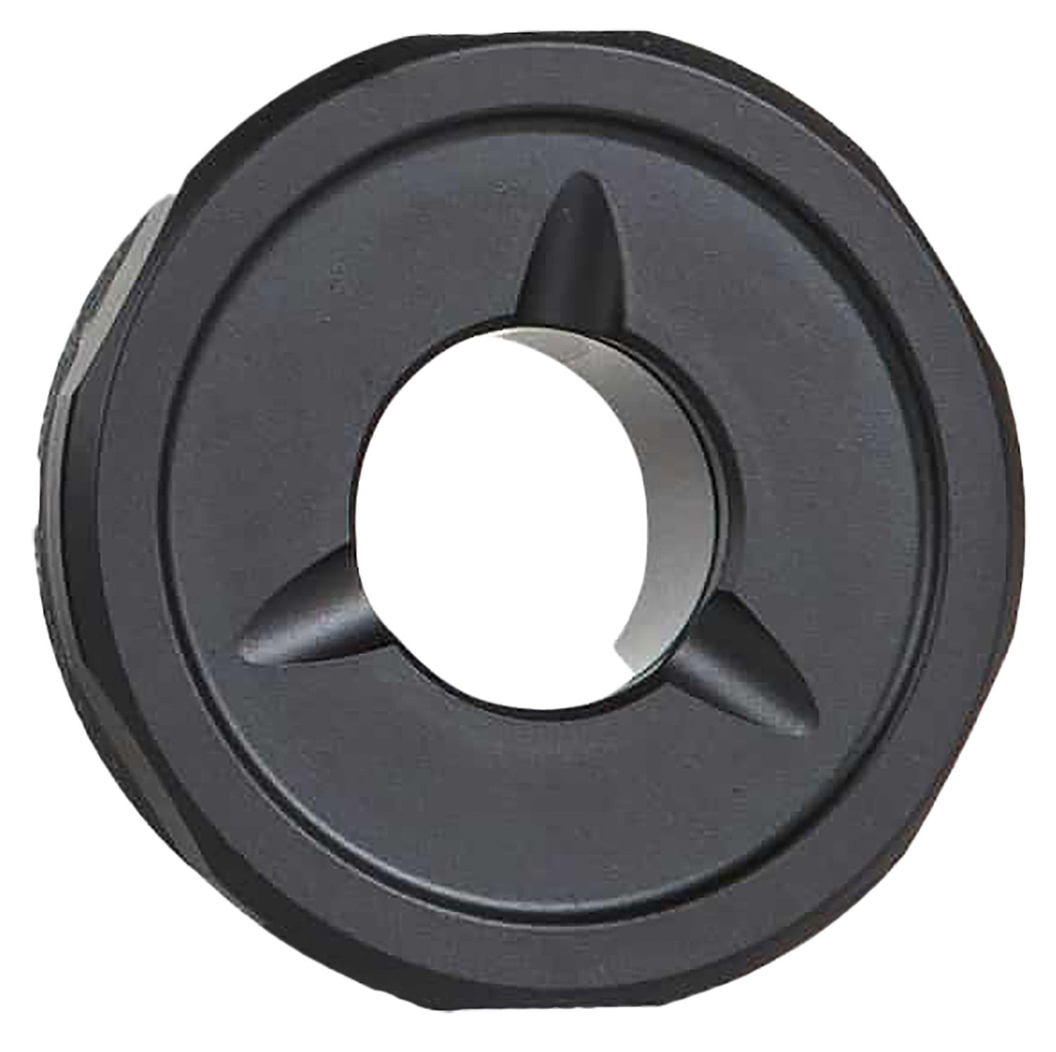 Black circular weight plate with center hole