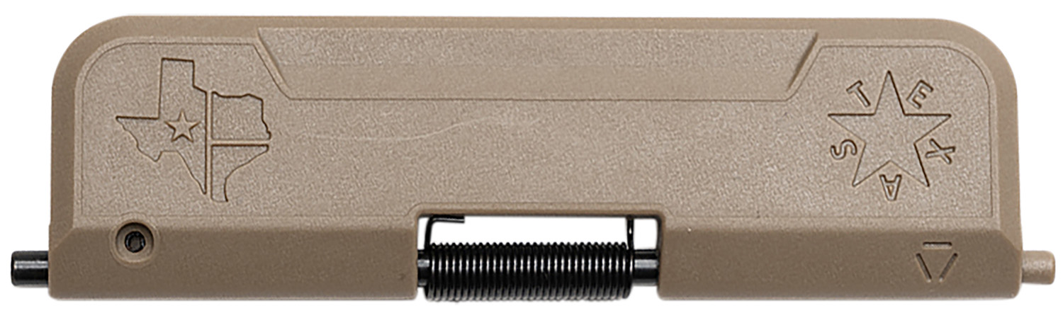 Tan handgun slide backplate with Texas logo and spring