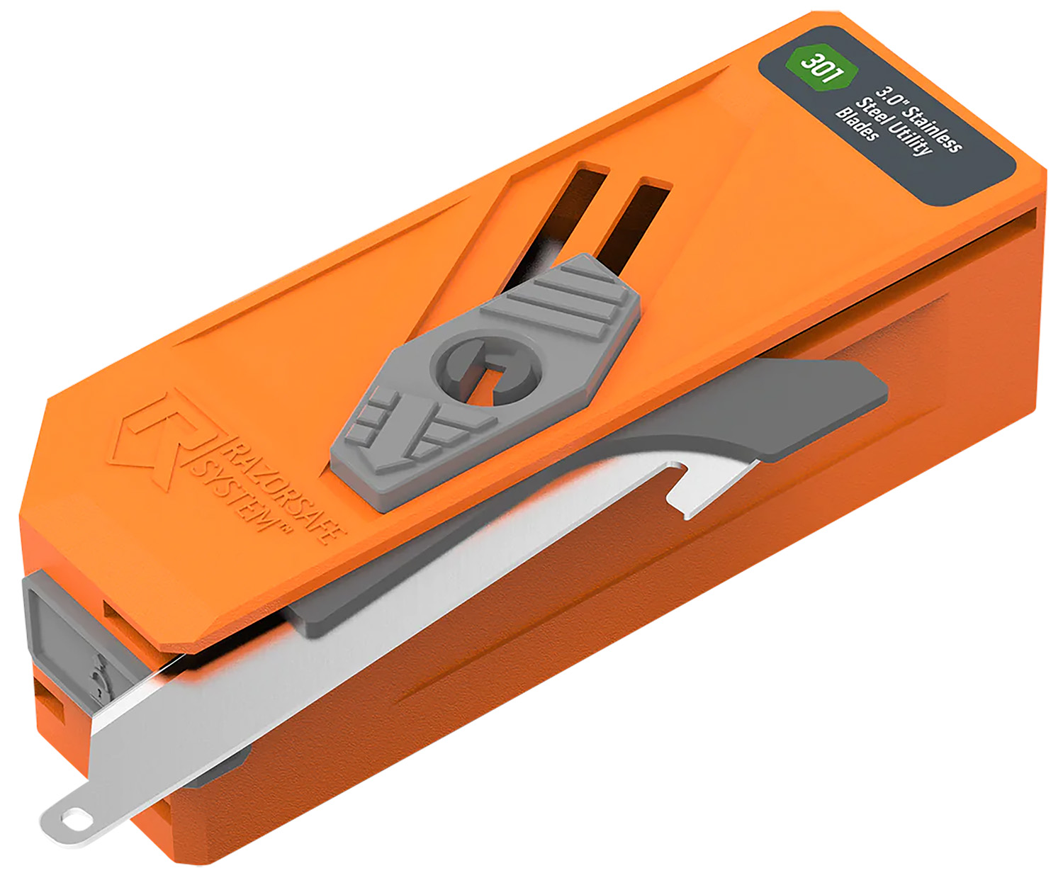 Orange utility blade dispenser with sliding mechanism