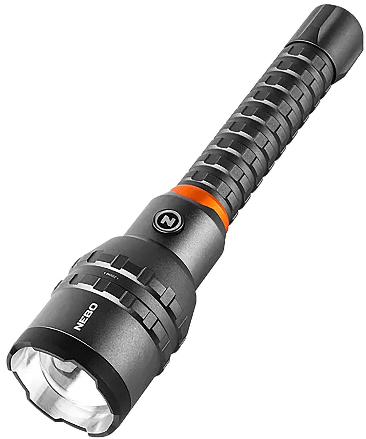Black NEBO handheld flashlight with textured grip