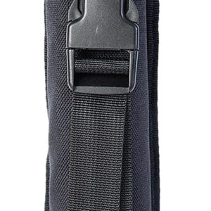 Black nylon utility pouch with buckle strap