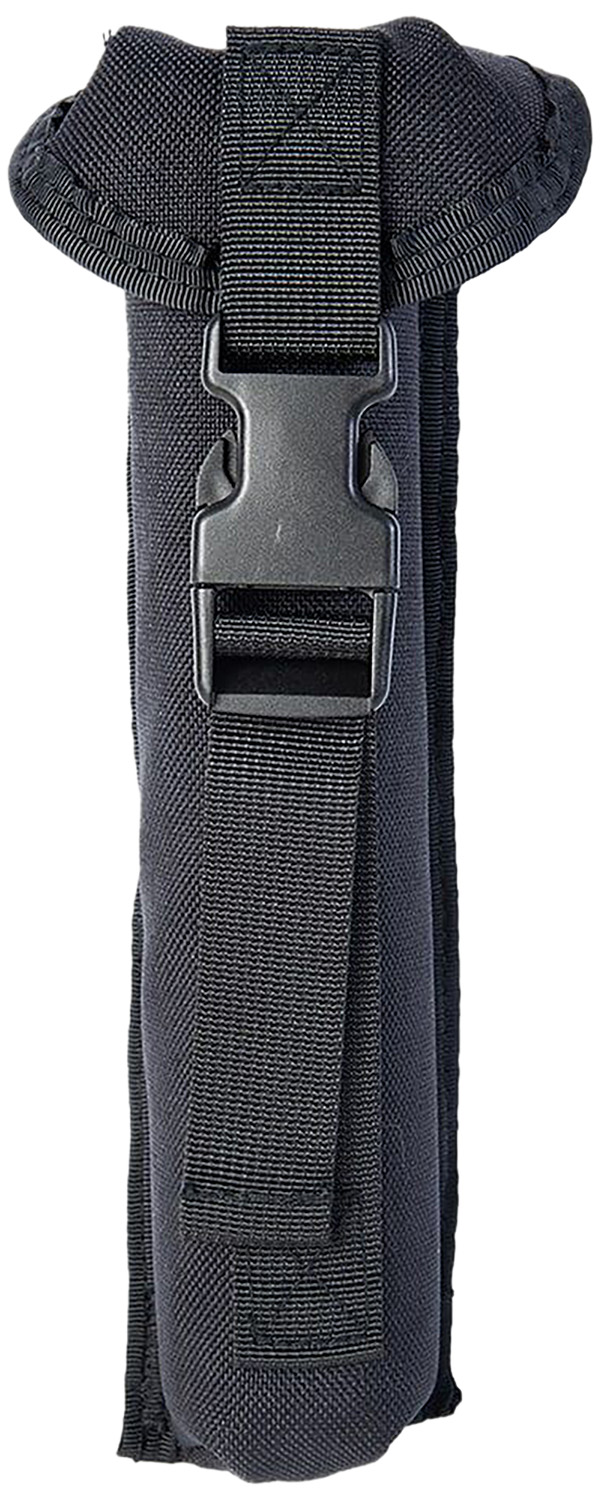 Black nylon utility pouch with buckle strap