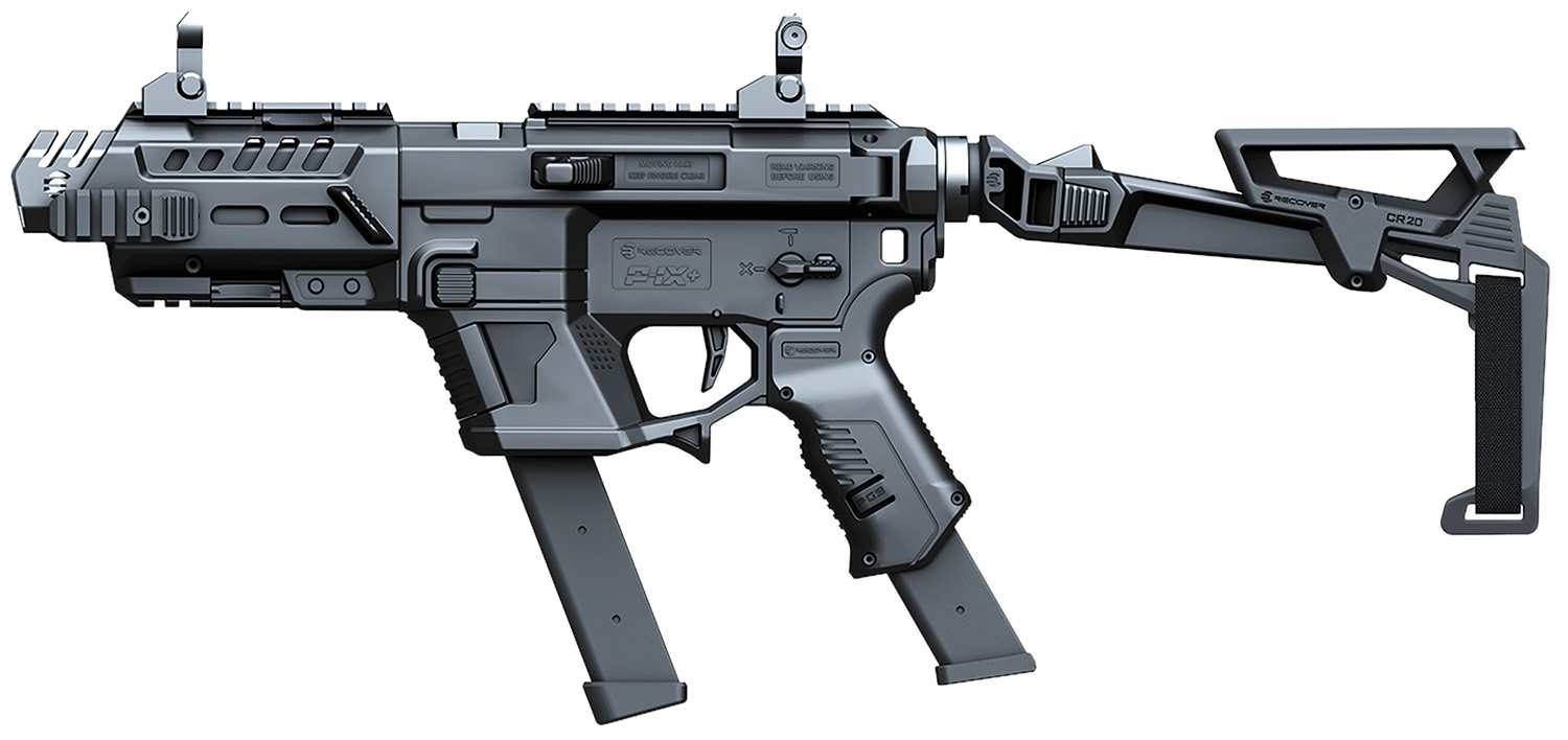 Modern compact submachine gun with folding stock