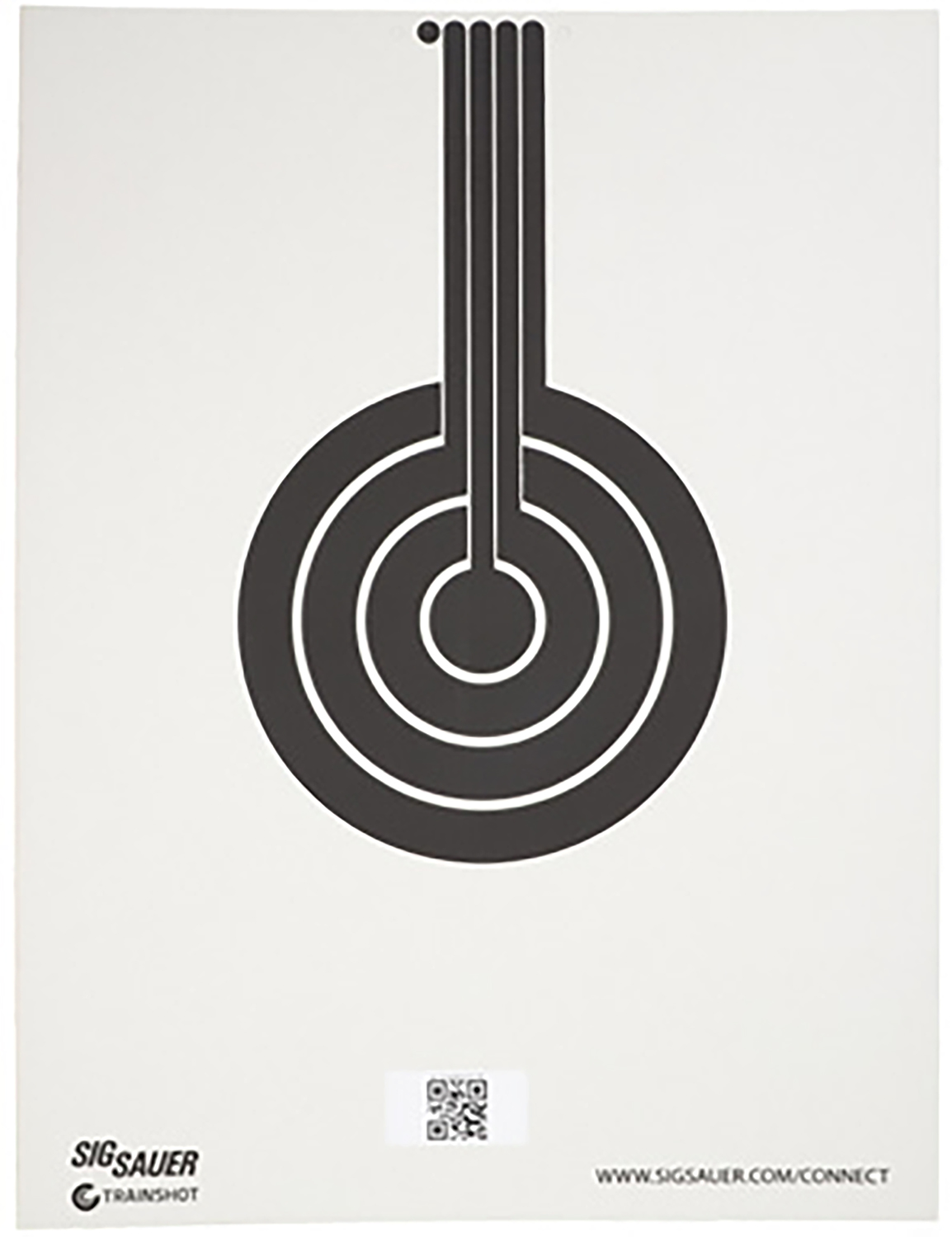 Stylized concentric target with vertical lines above