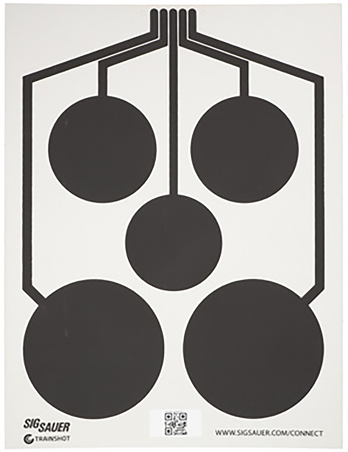 SIG Sauer shooting target with five black circles