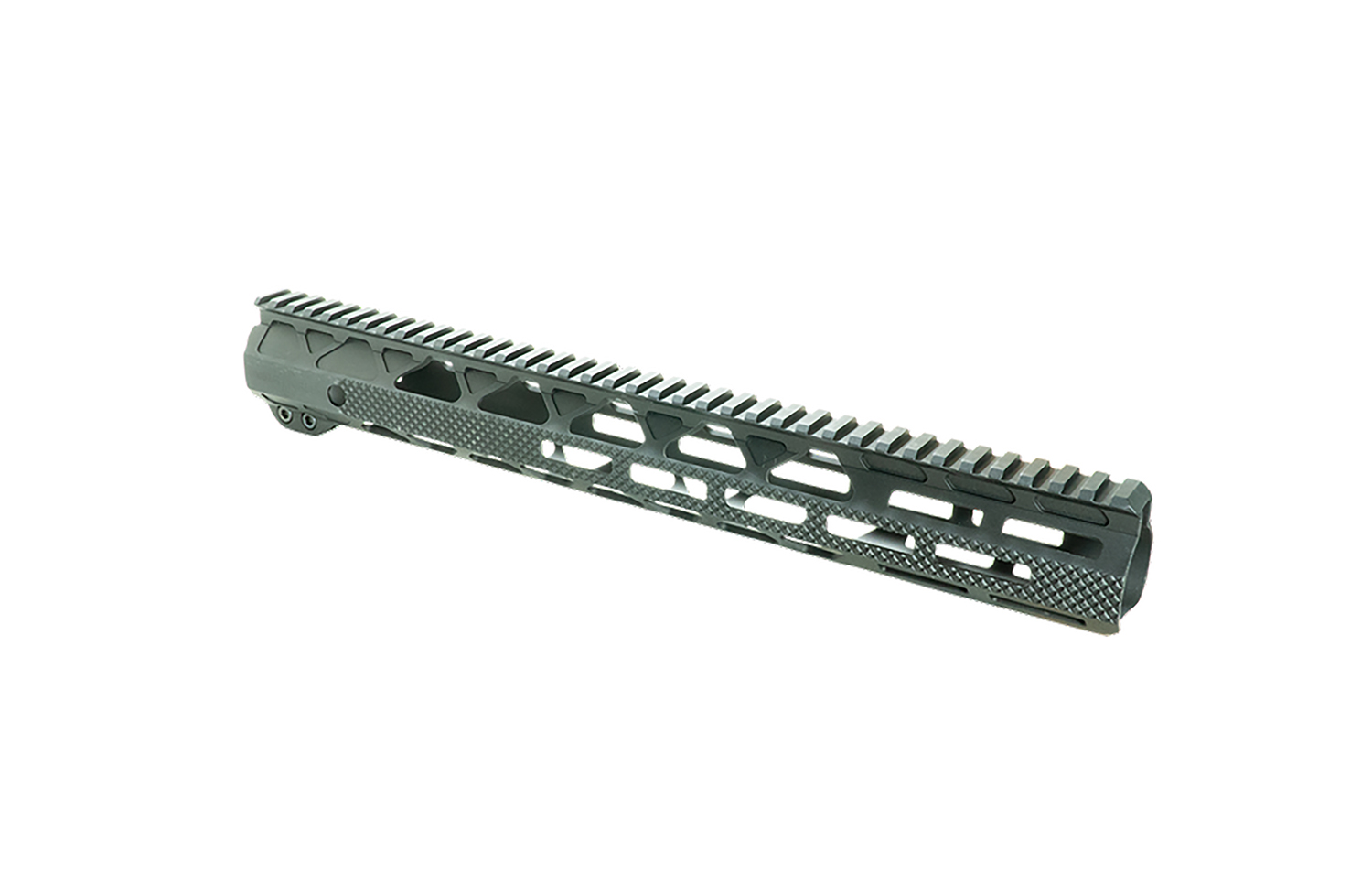 Black AR-15 handguard with top rail