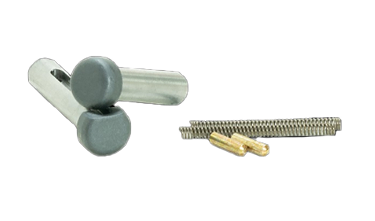 Metal hinge pin set with spring and insert