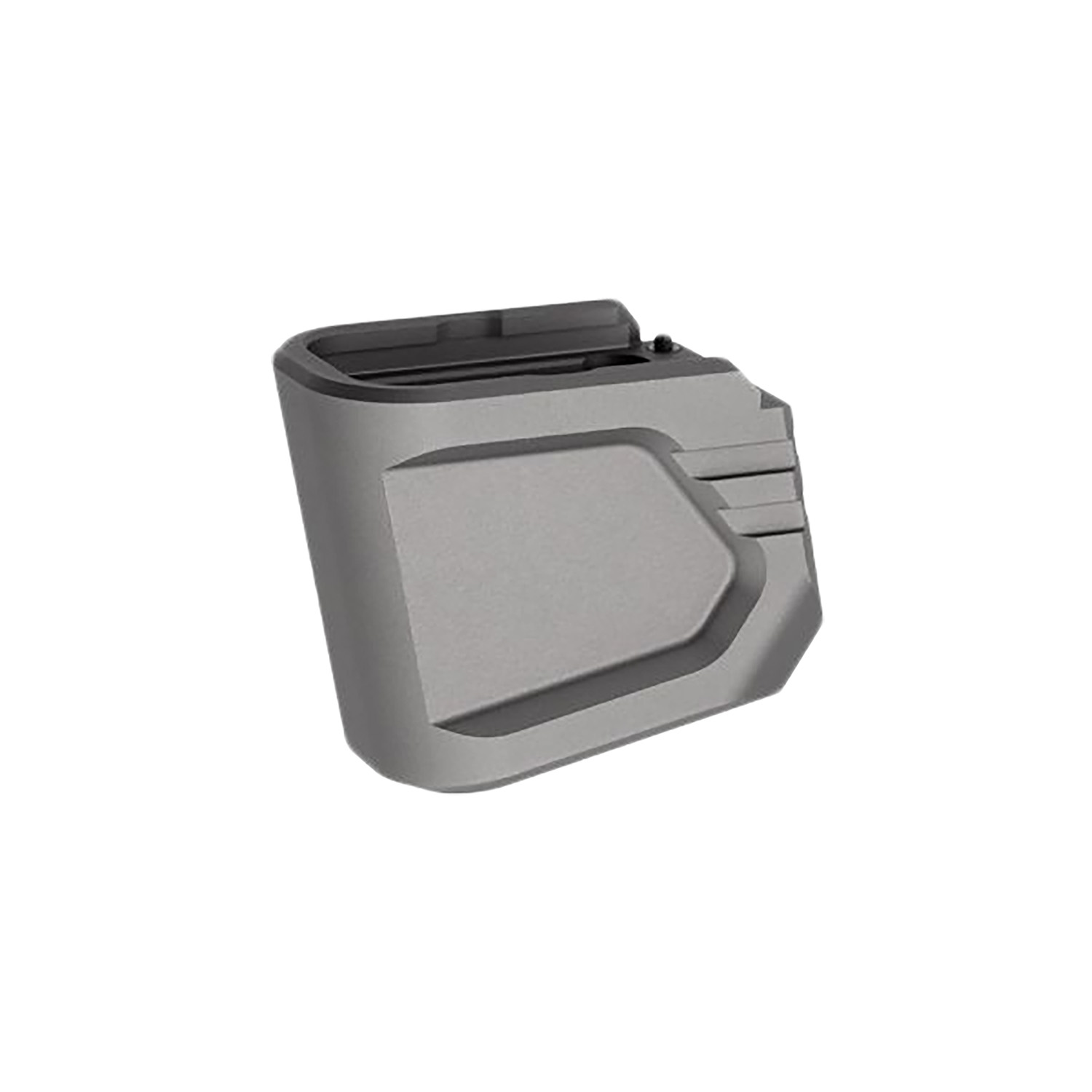 Gray pistol magazine base plate extension