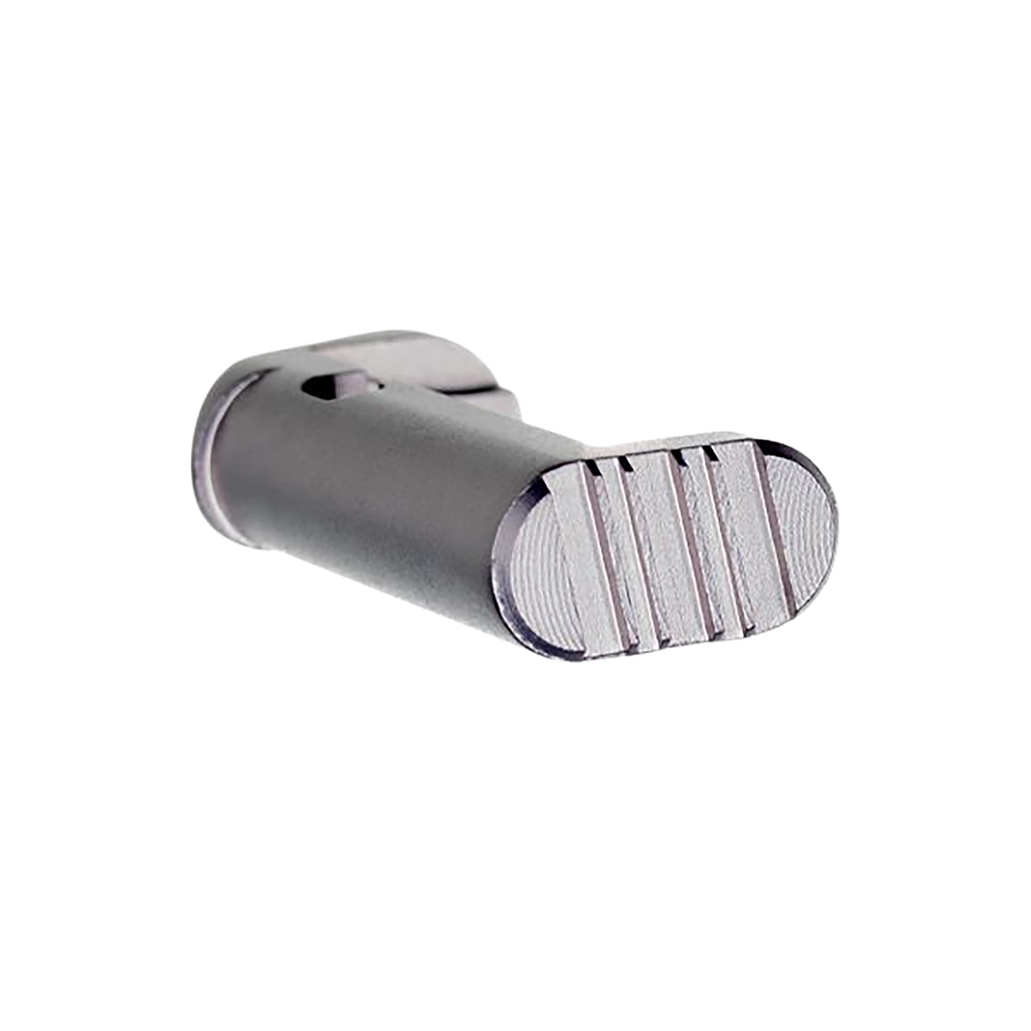 Cylindrical metal door stopper with grooved end
