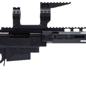 Modern tactical rifle with bipod and adjustable stock