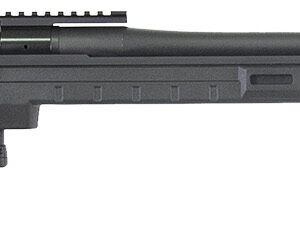 Black bolt-action rifle with long barrel