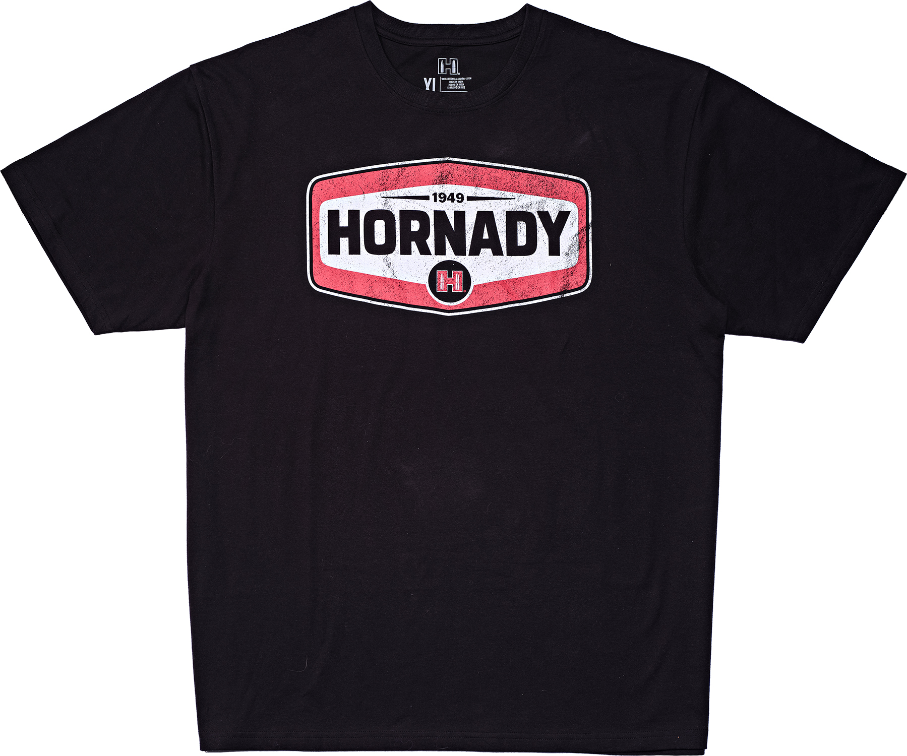 Black Hornady logo T-shirt with vintage emblem