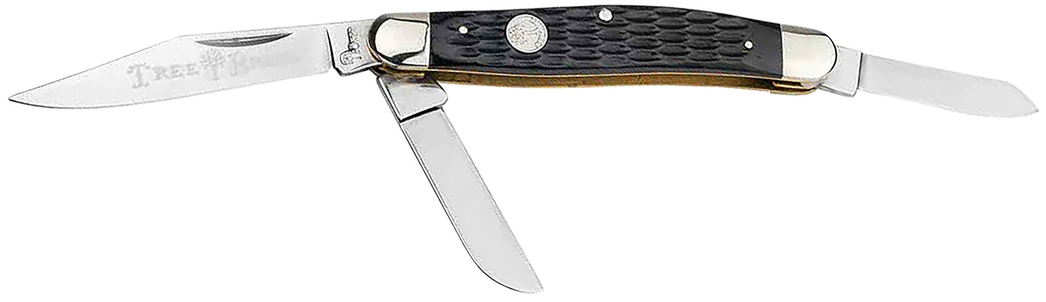 Three-blade pocket knife with black handle