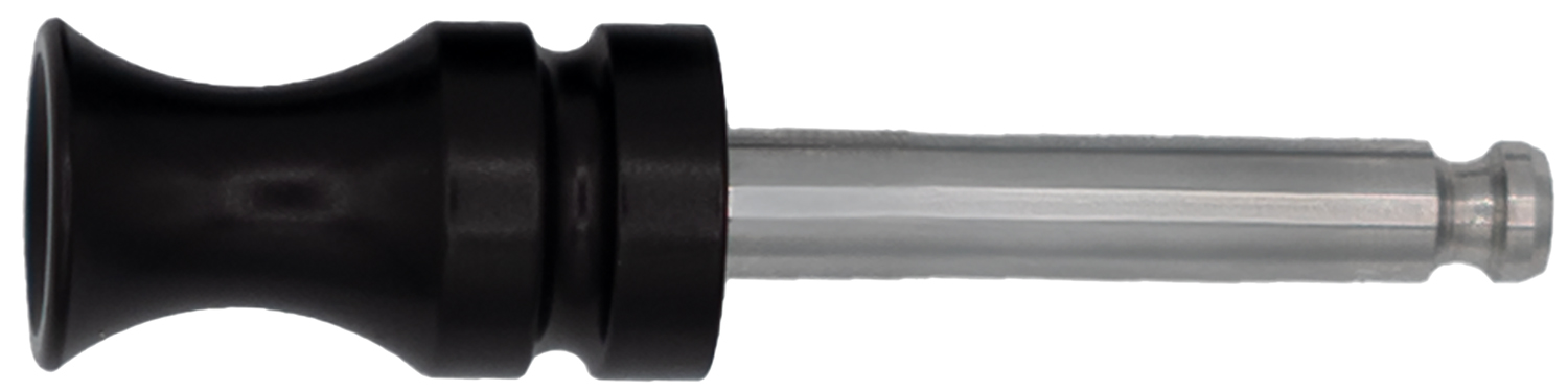 Black handle tool with metal shaft