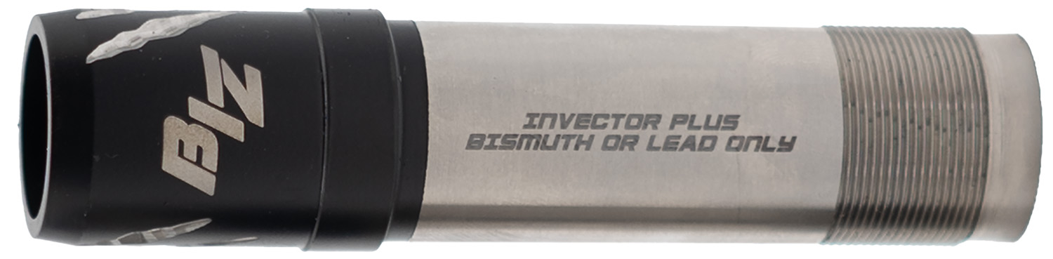 Shotgun choke tube labeled Invector Plus