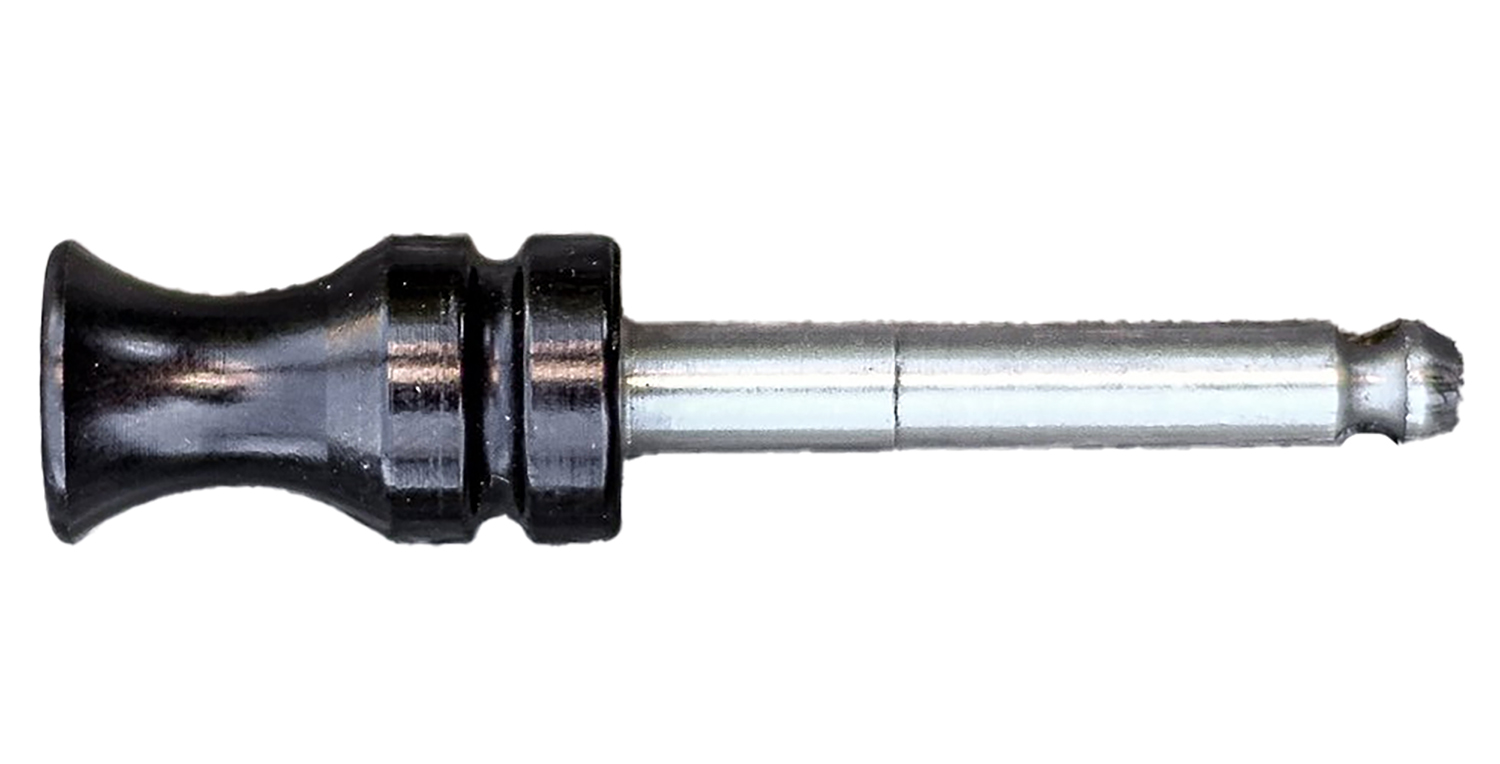 Small screwdriver with black handle and metal shaft