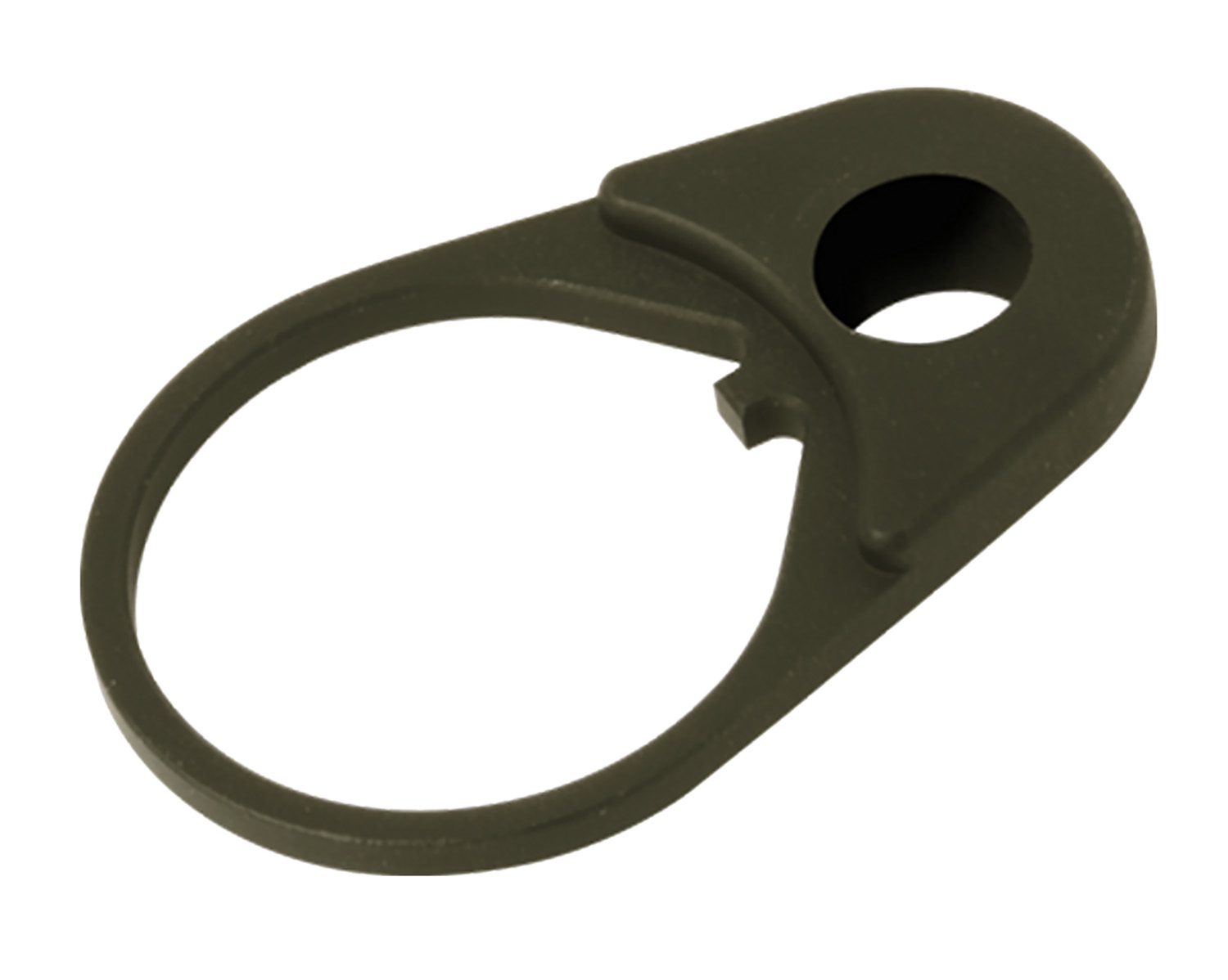 Green plastic cable clamp with mounting hole
