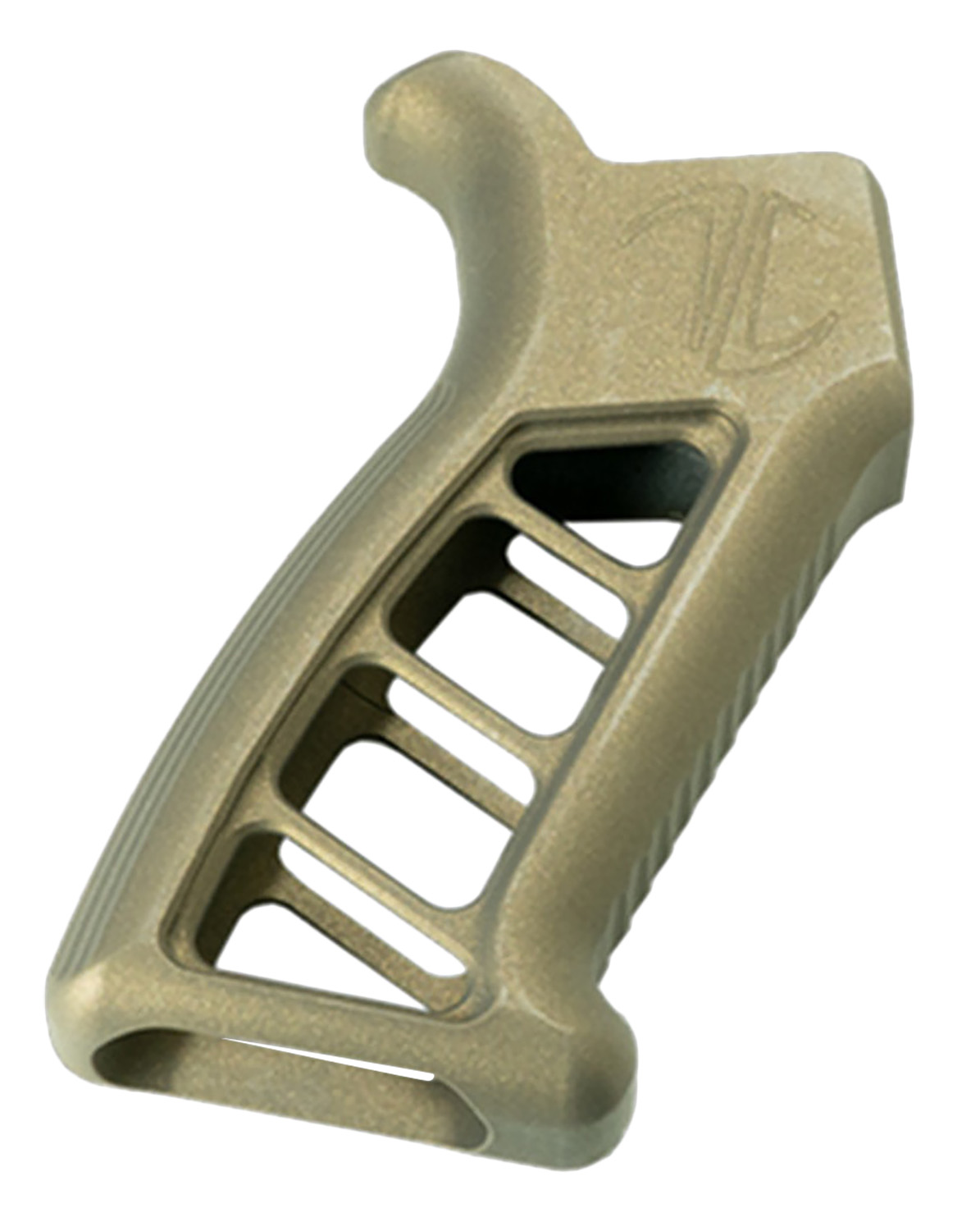 Tan angled rifle foregrip accessory
