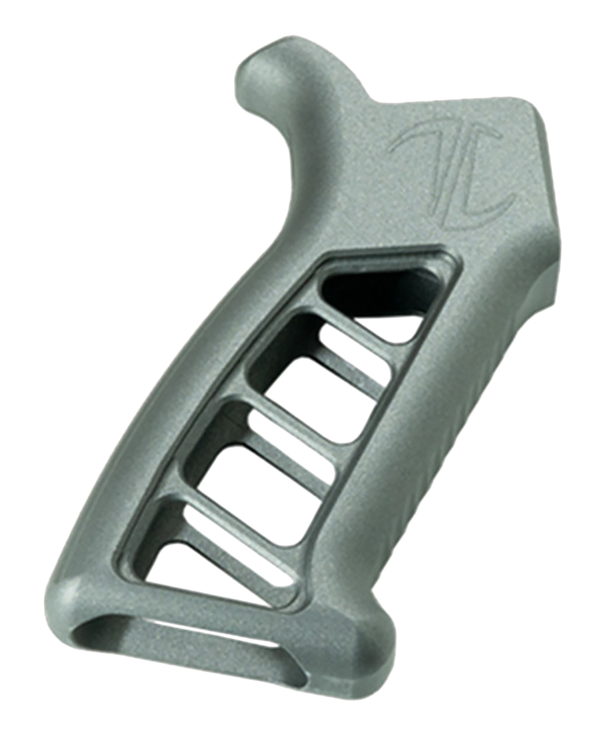 Gray ergonomic polymer pistol grip