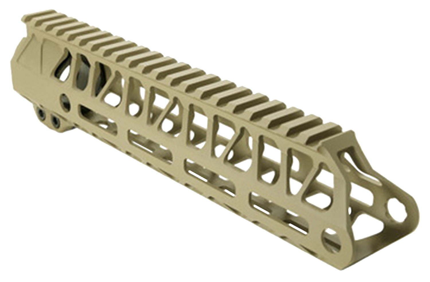 Tan rifle handguard with Picatinny top rail