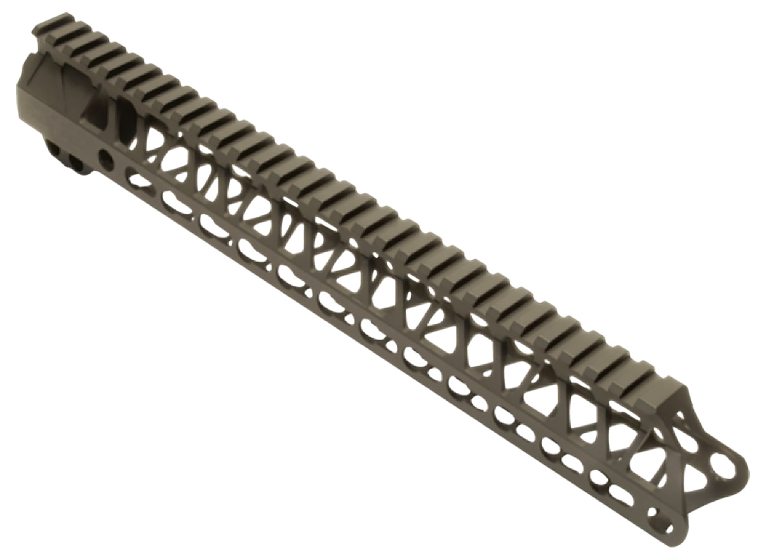 Tan rifle handguard with Picatinny top rail