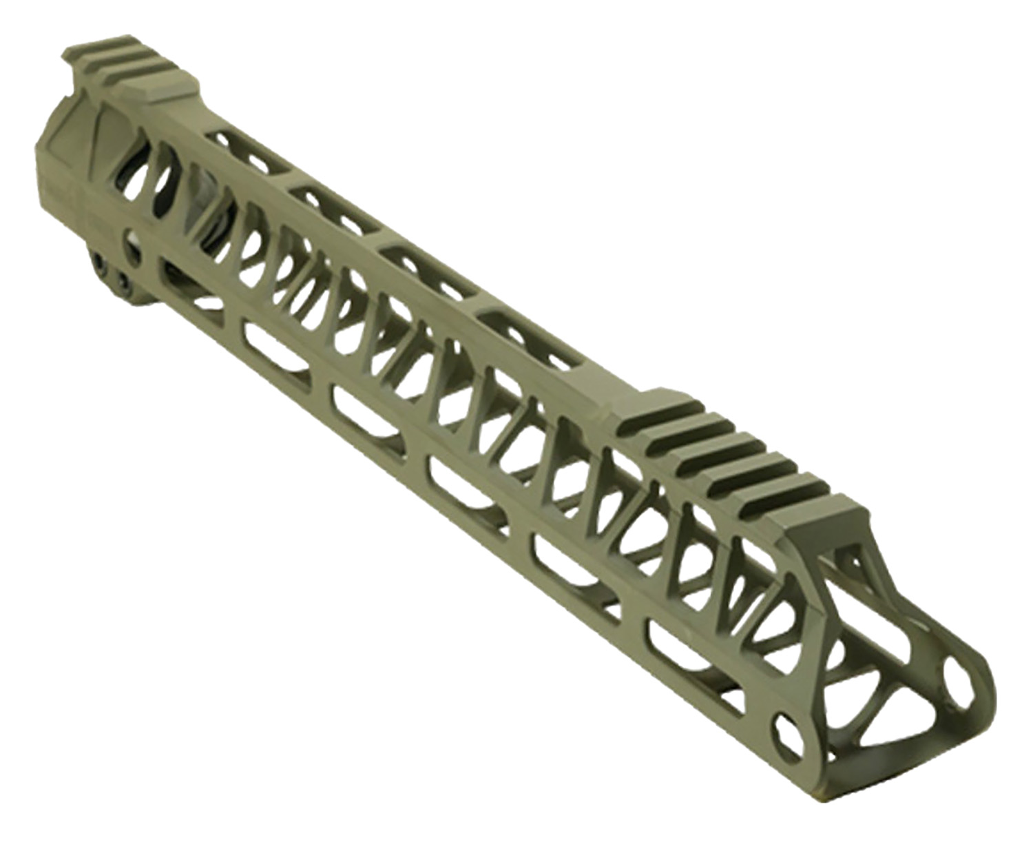 Olive green rifle handguard with rail system