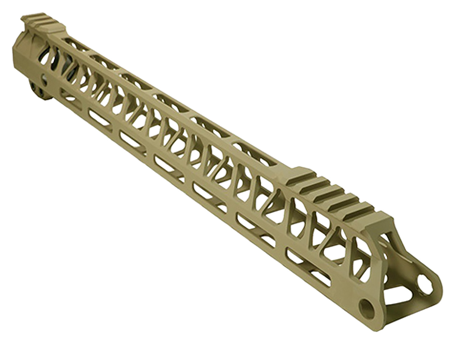 Tan lightweight rifle handguard with rail system