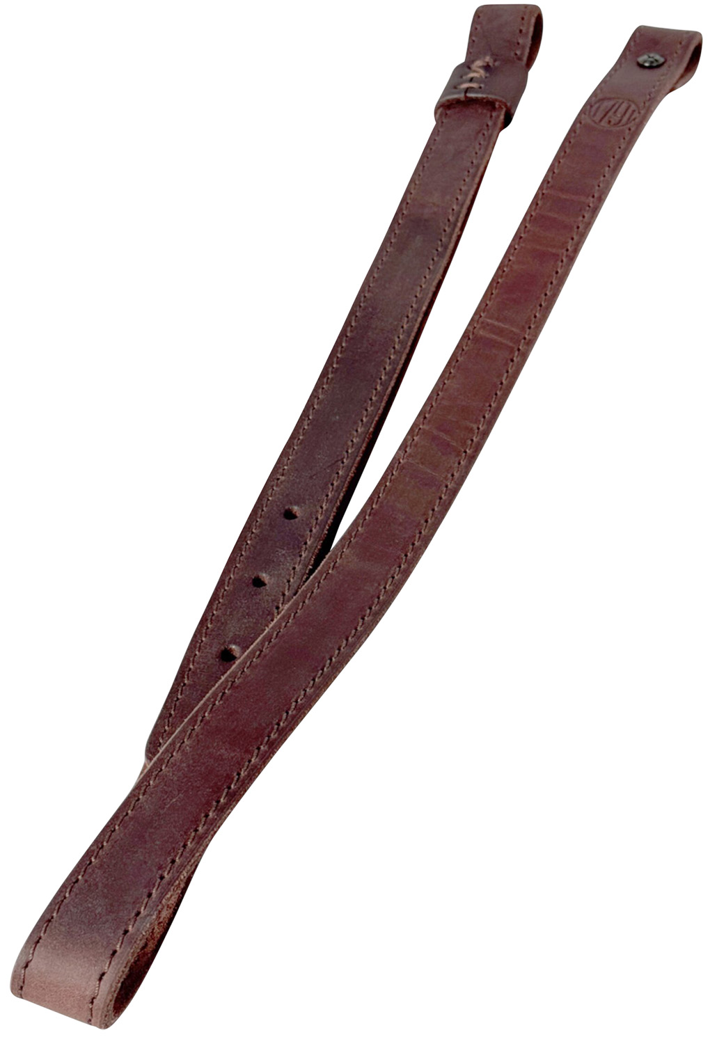Brown leather strap with stitching and buckle