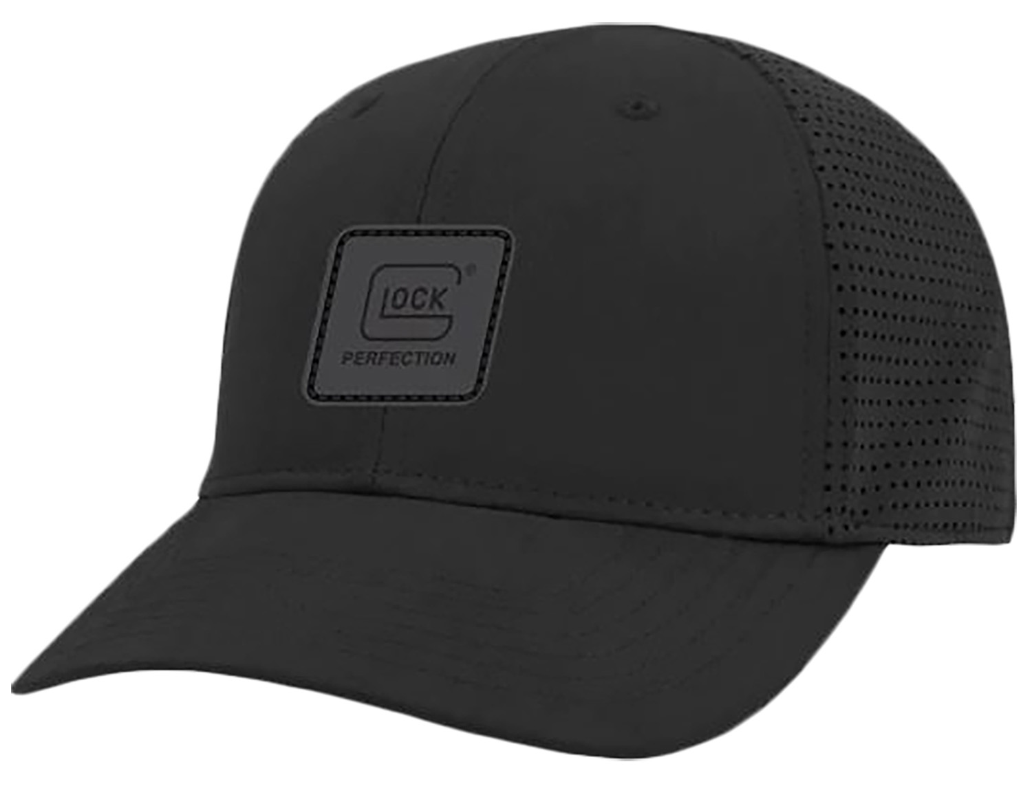 Black Glock baseball cap with perforated side panels