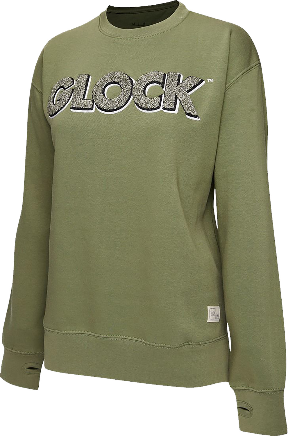 Olive green sweatshirt with GLOCK logo