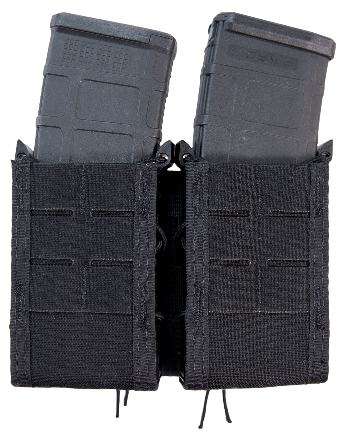 Two rifle magazines in black tactical pouch