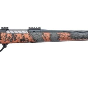 Camouflage bolt-action rifle with fluted barrel
