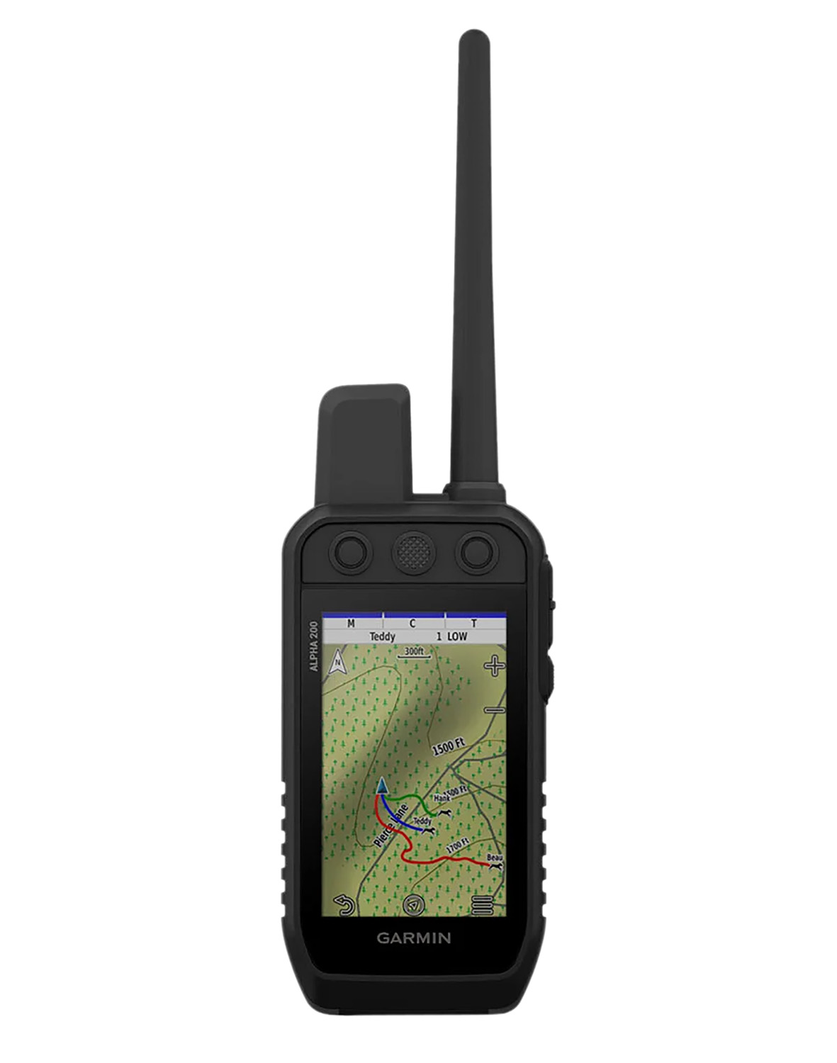 Garmin handheld GPS device with antenna and map display