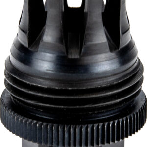 Black metal rifle muzzle brake attachment