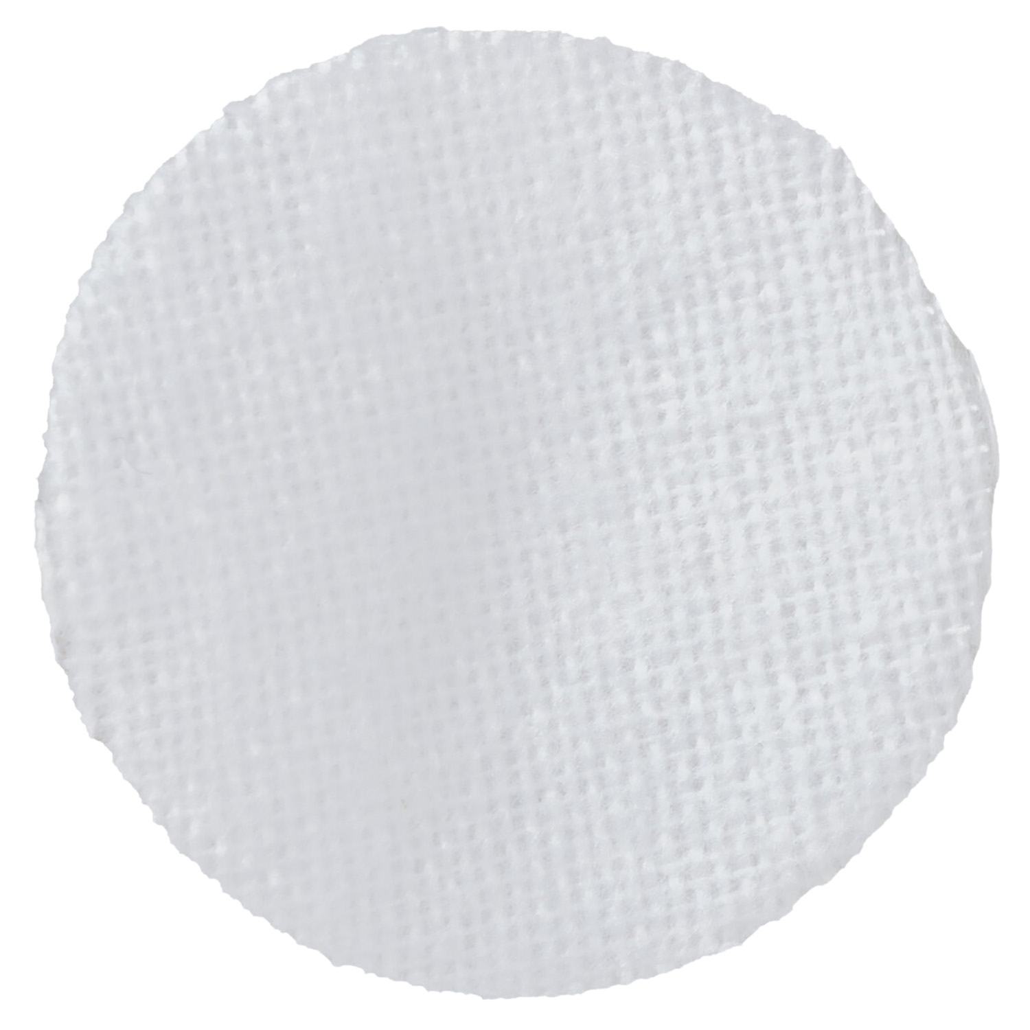Round white cotton pad on white background