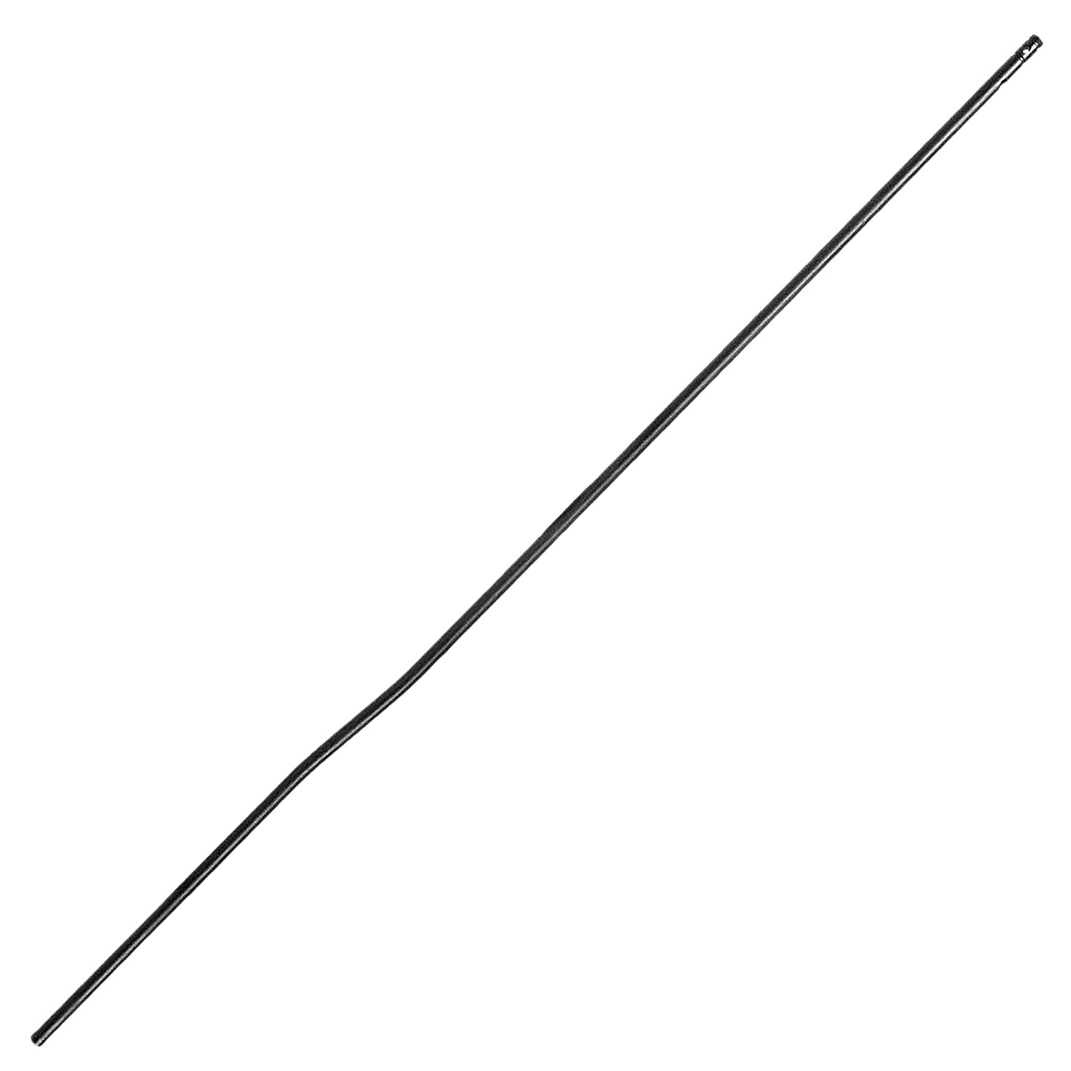 Long black flexible antenna rod on white background