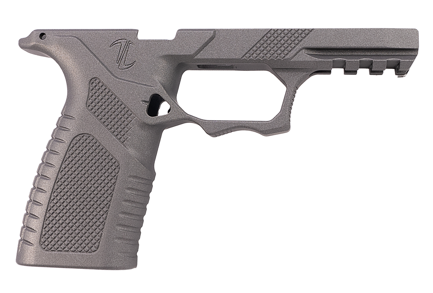 Polymer handgun frame with textured grip