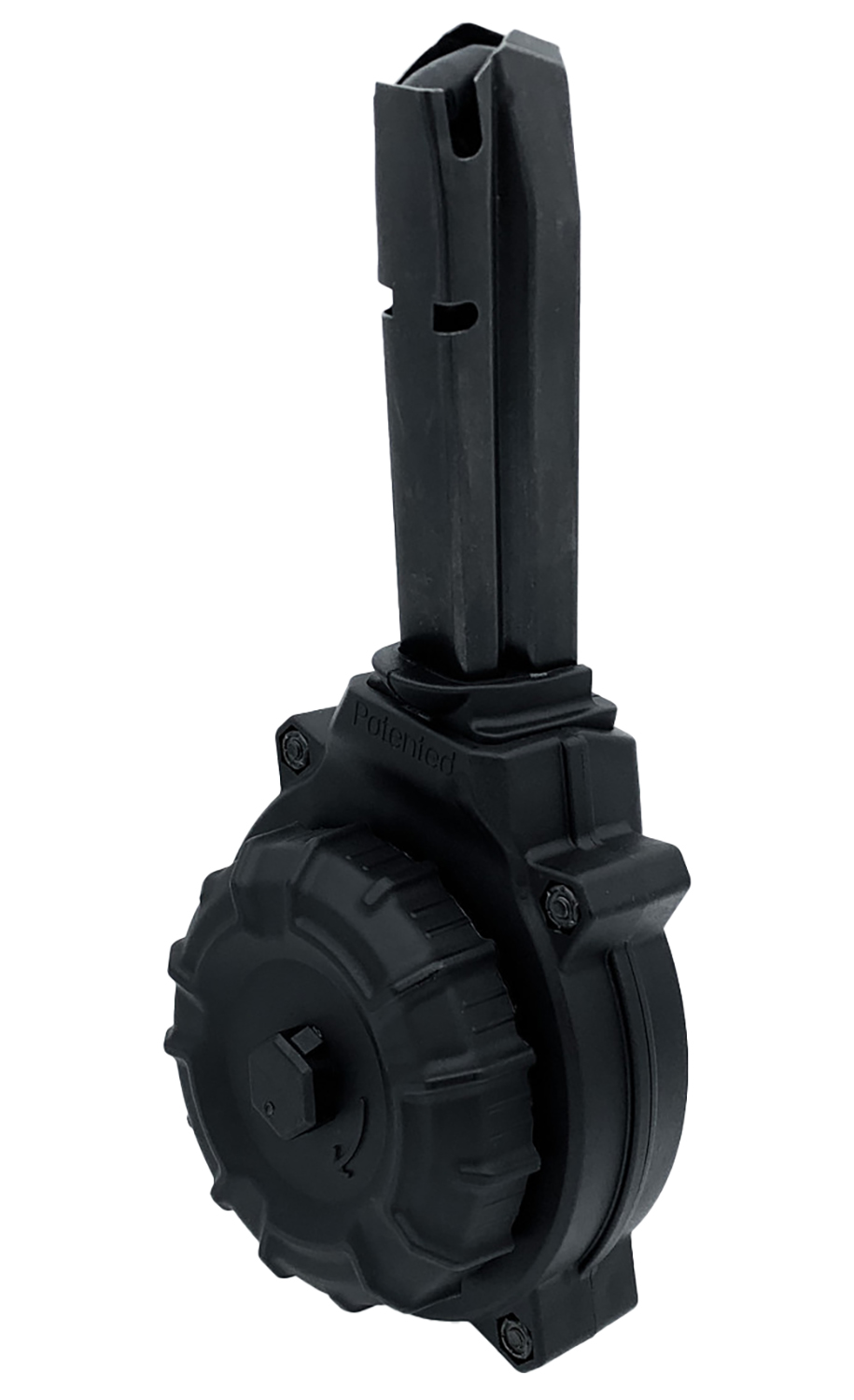 Black drum magazine with extended stick magazine