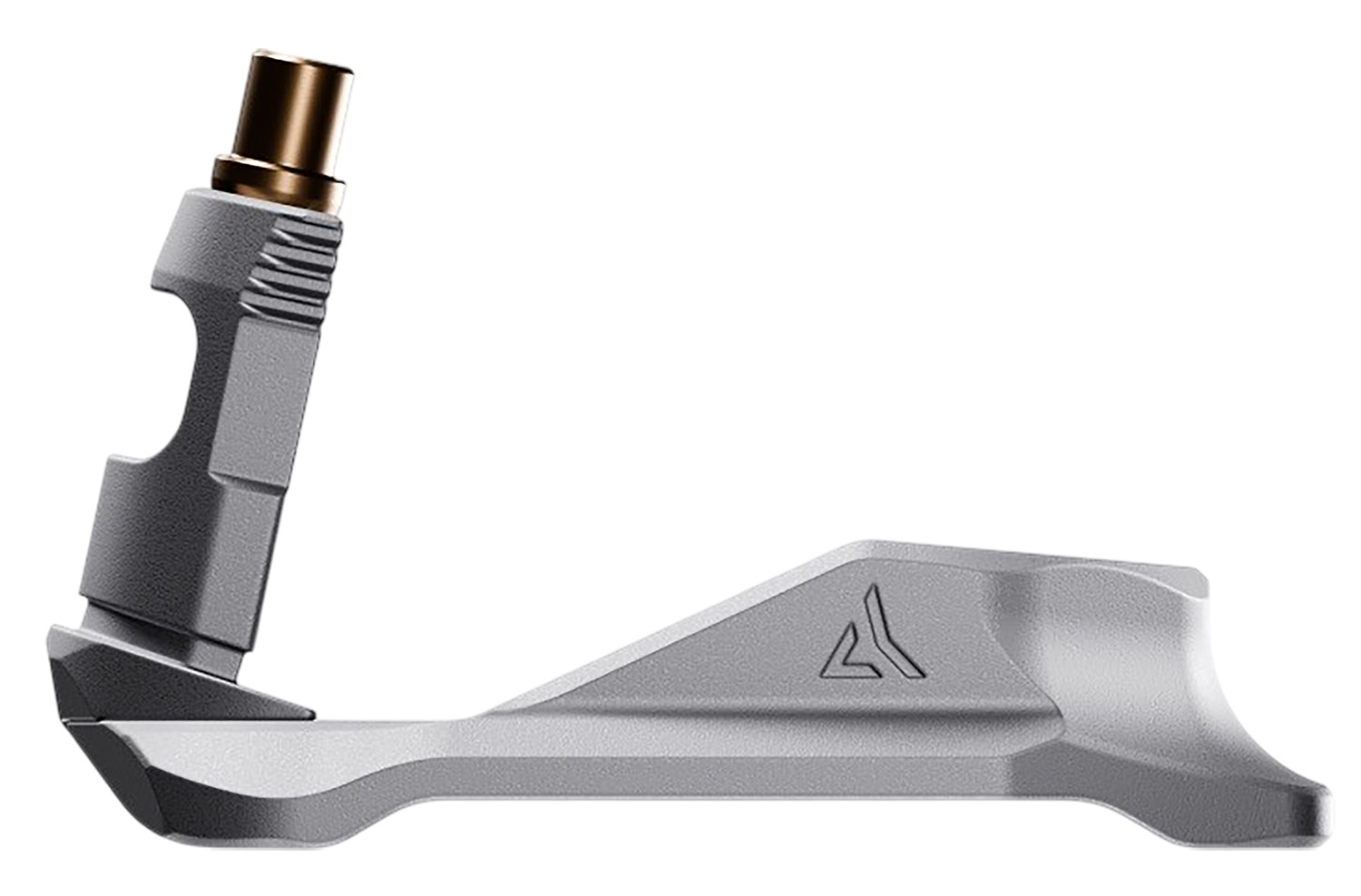 Modern silver golf putter head close-up