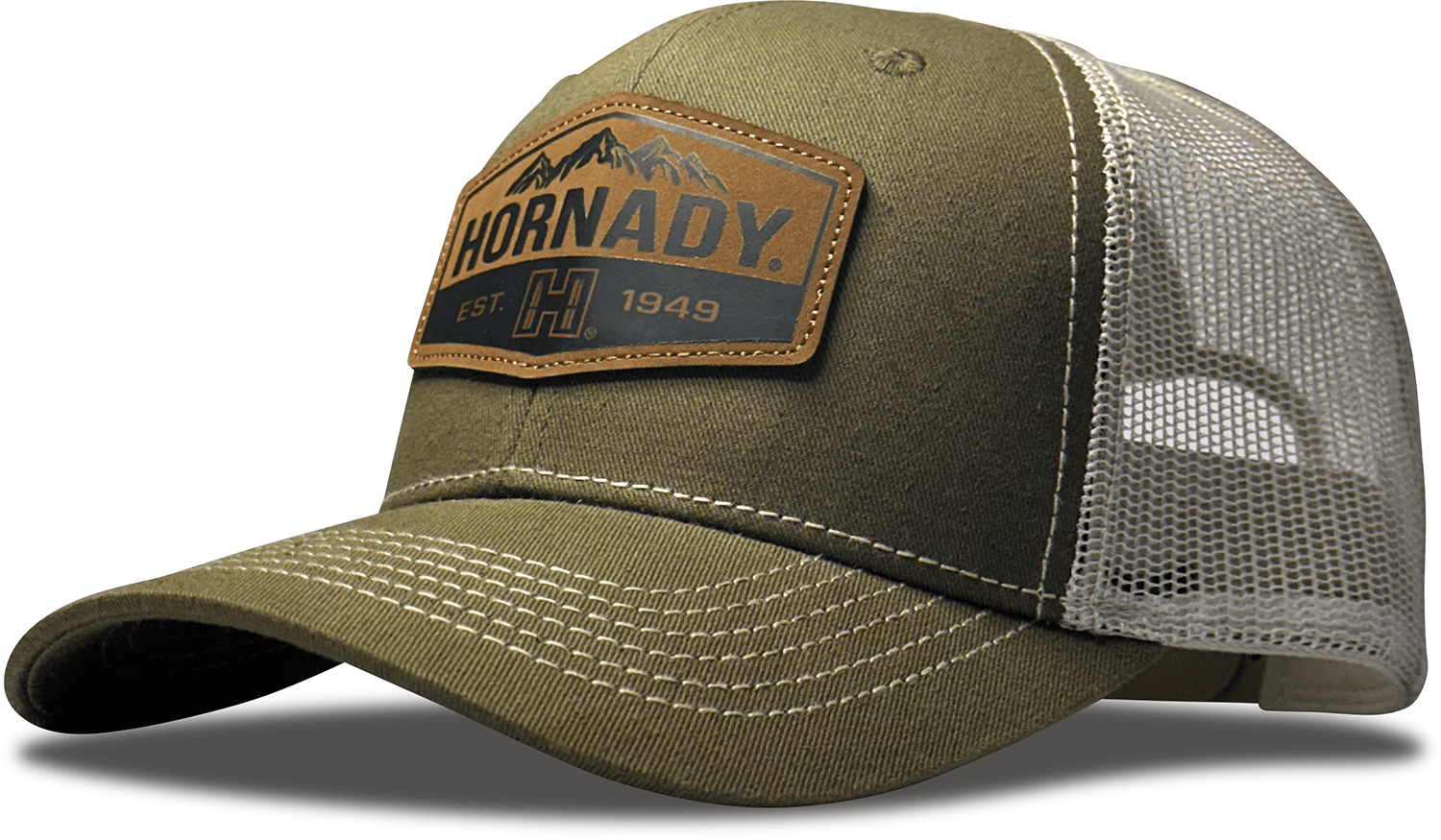 Olive green Hornady mesh trucker hat