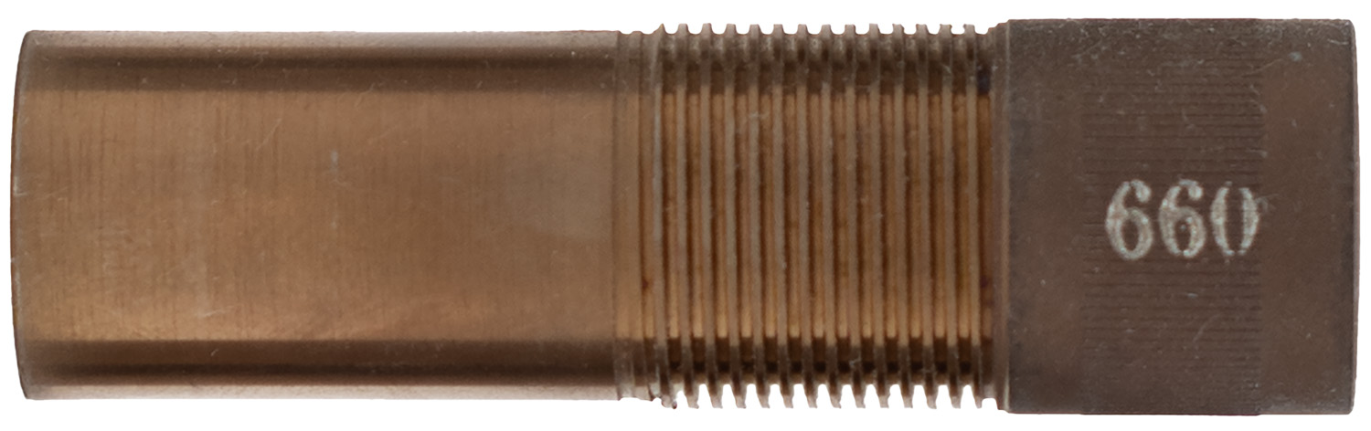 Bronze threaded metal pipe fitting marked 660