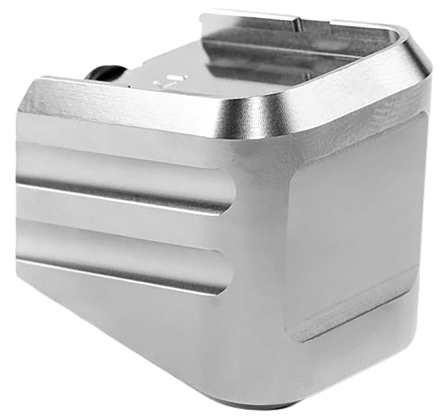 Machined aluminum block with angled top surface