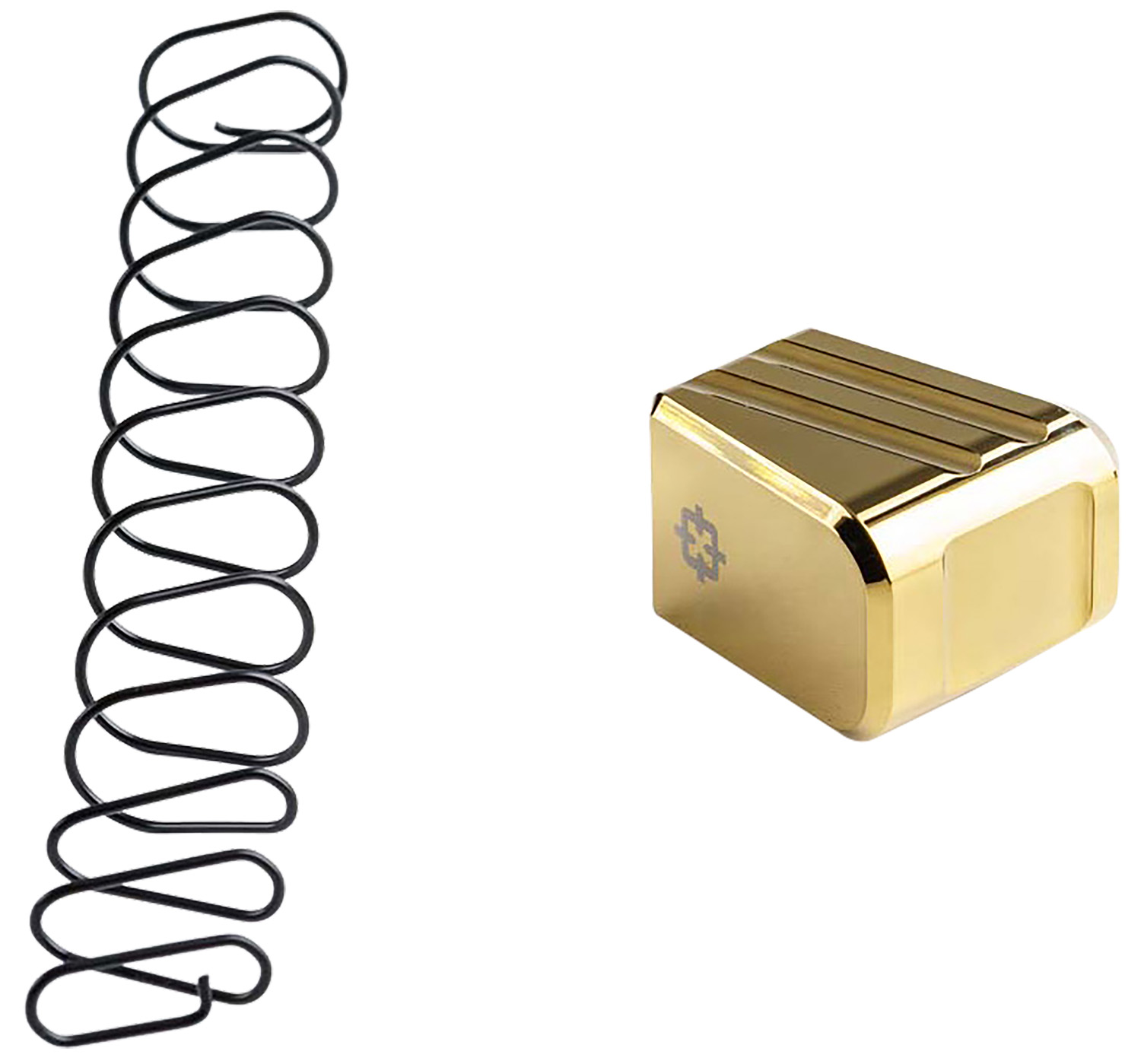 Black magazine spring and gold base plate