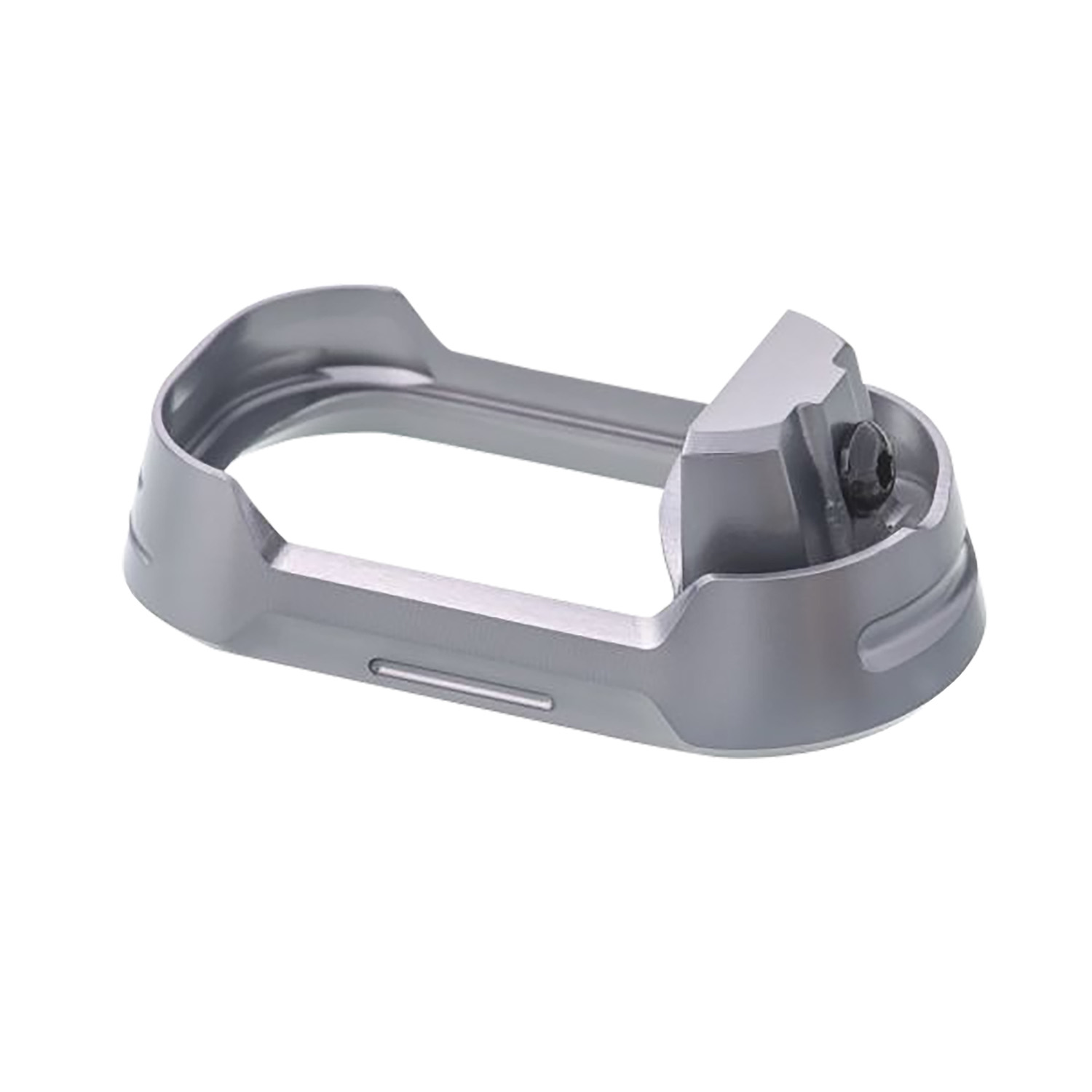 Machined aluminum pistol magazine well attachment
